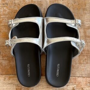 Crewcuts Metallic Silver Girls Sandals size 3